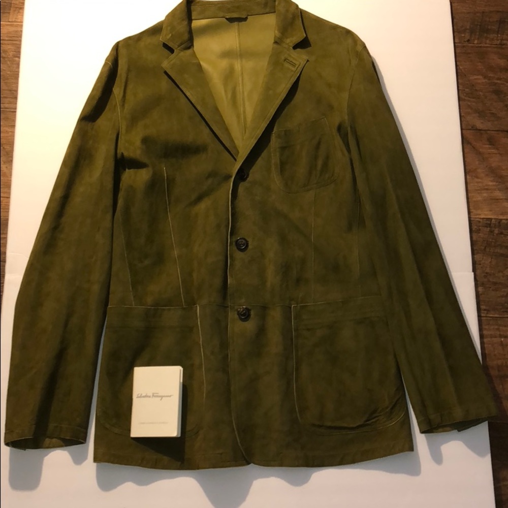 Salvatore ferragamo leather jacket